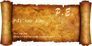 Péter Ede névjegykártya