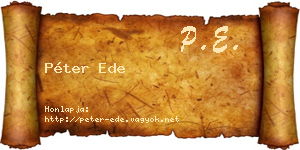 Péter Ede névjegykártya